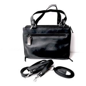 No Boundaries Black Multi Pocket Crossbody Soft Faux Leather Handbag Purse